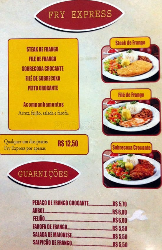 Fry Chicken cardápio