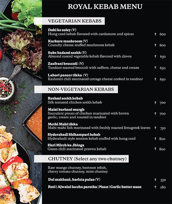 Menu Of Sunset Grill The Westin Chennai Velachery Velachery Chennai 8971