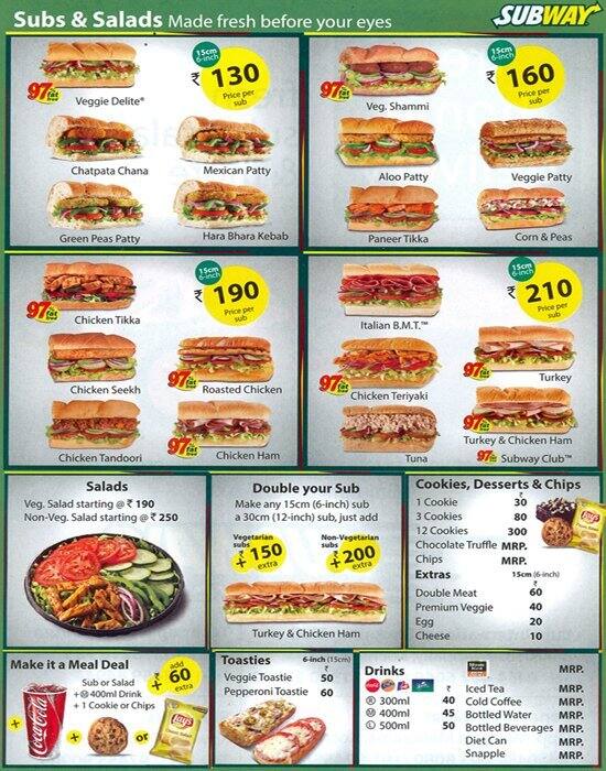 Free Subway Menu Printable Year Prices More Printables For Everyone