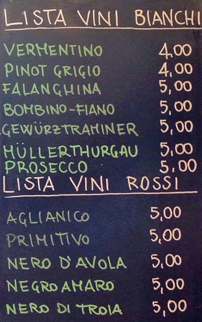 Menu di Metropolis 