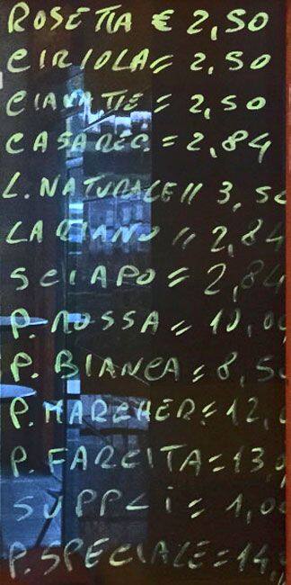 Menu di Fior Di Grano Roma 