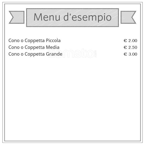 Gelateria Artigianale menu