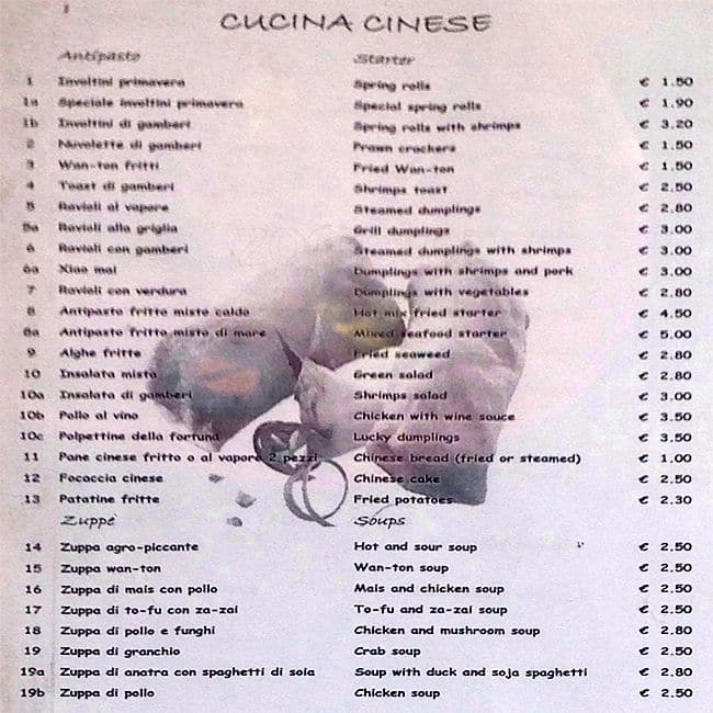 Menu di Hua Da 