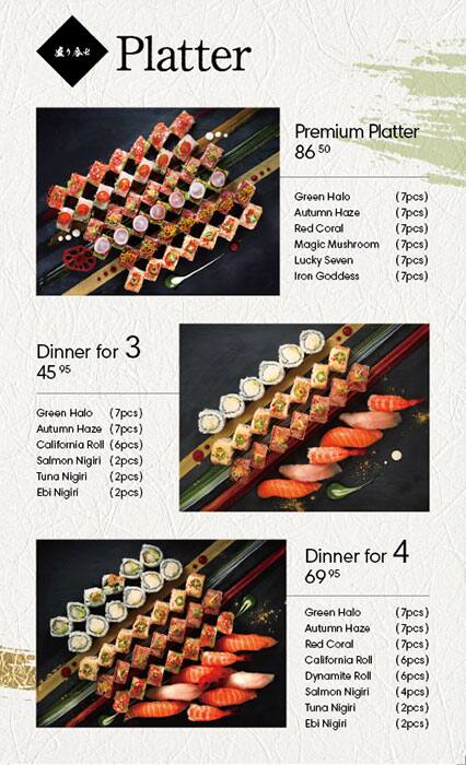 Big Catch Sushi Bar menu