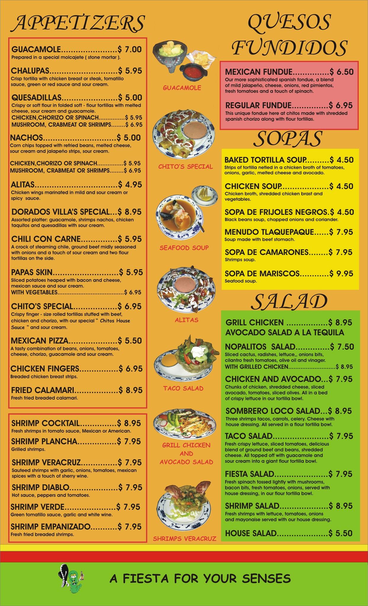 Carta de Tequila Chito's Mexican Bar & Grill, Nueva York, 358 W 23rd St