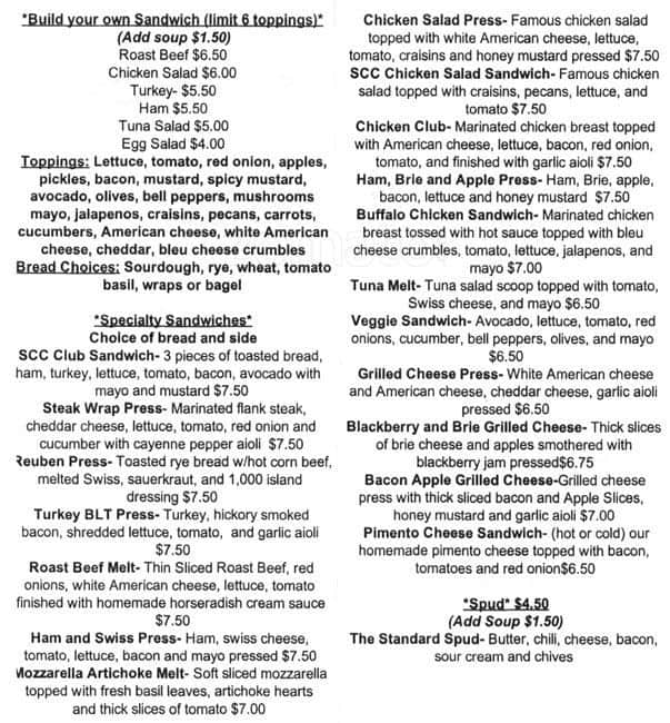 Spindle City Cafe Menu, Menu for Spindle City Cafe, Gastonia, Charlotte