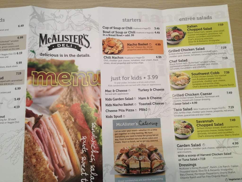 McAlister's Deli Menu, Menu for McAlister's Deli, Colorado Springs