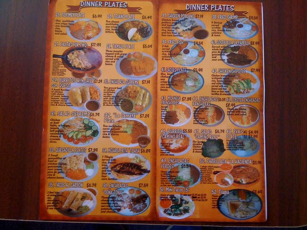 Menu At Camino Real Restaurant Temple   546981ed3992c0567c40675975d36a6a 