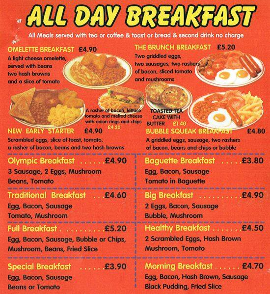 Bubble & Squeak Cafe Menu, Menu for Bubble & Squeak Cafe, Dartford