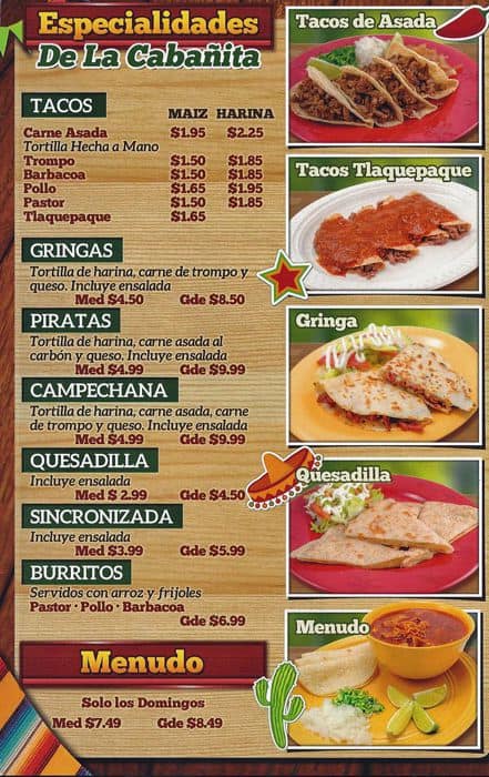 La Cabanita Menu, Menu For La Cabanita, Northwest Dallas, Dallas ...