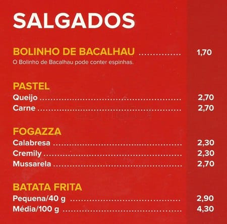 Habib's cardápio