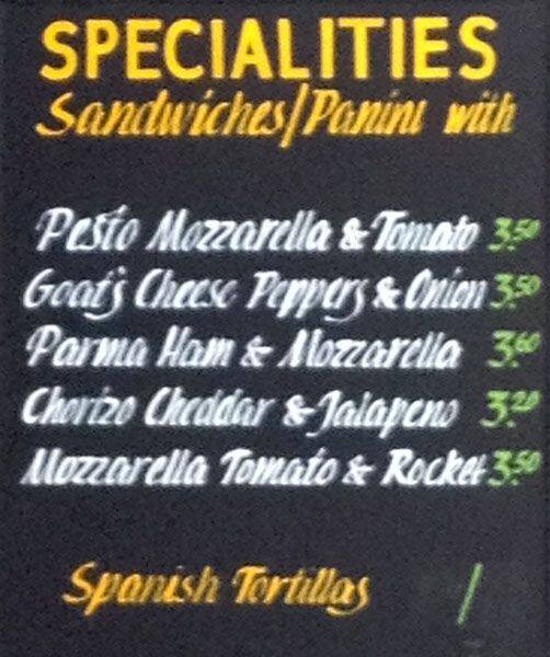 Pinocchio menu