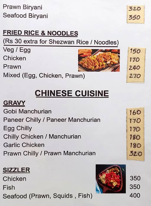 BLUE BANANA RESTAURANT menu