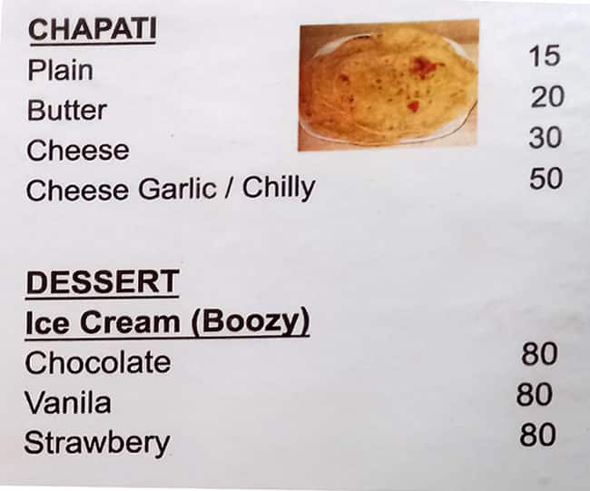 BLUE BANANA RESTAURANT menu