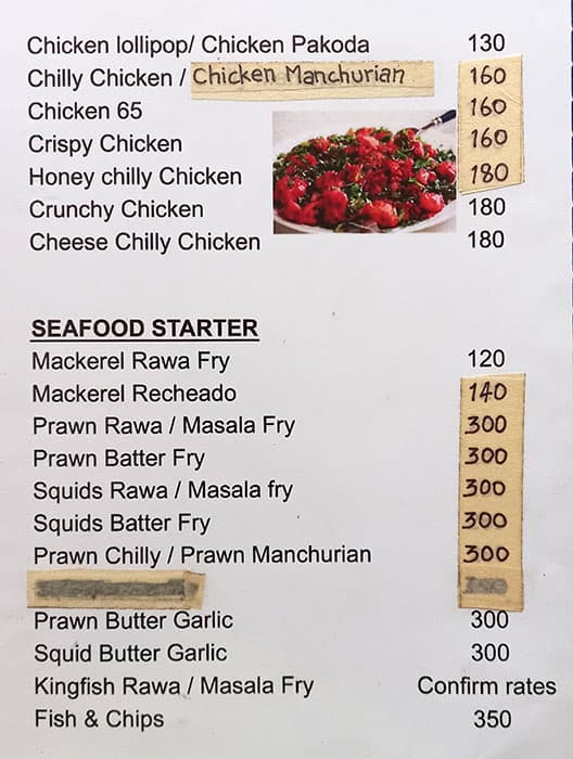 BLUE BANANA RESTAURANT menu