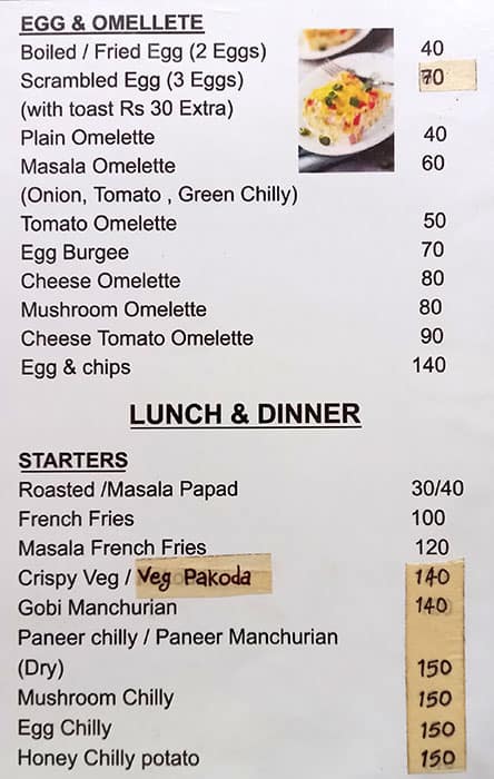 BLUE BANANA RESTAURANT menu