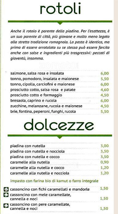 Menu di La Pìda se' Parsòt - Milano Bicocca 