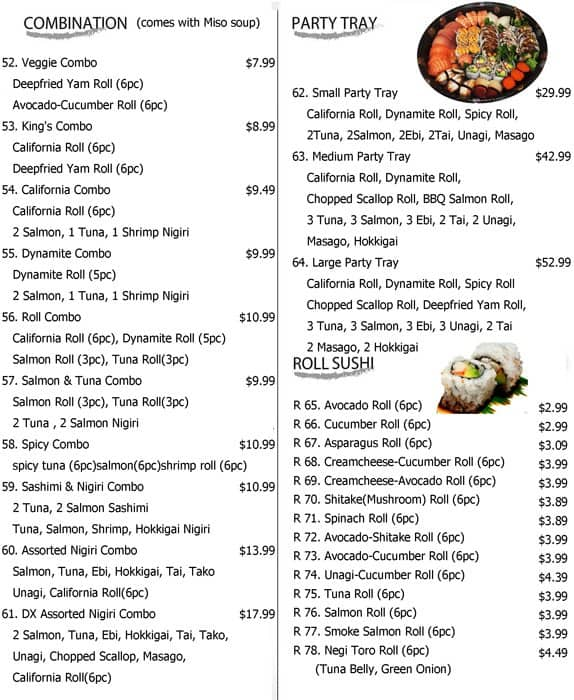 Menu At Kl Sushi Restaurant Winnipeg