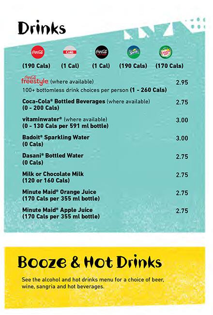 Menu at Nando's PERi-PERi fast food, North Vancouver