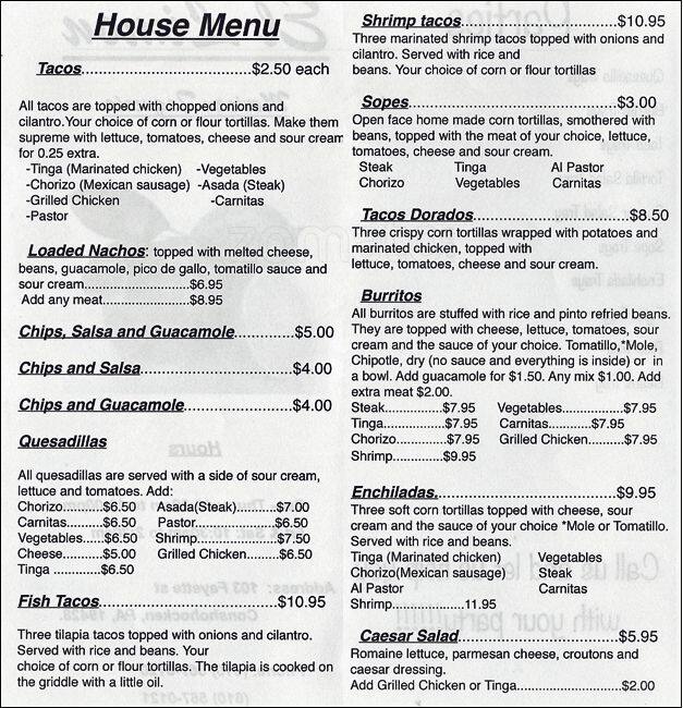 El Limon Menu, Menu for El Limon, Ambler, Montgomery County