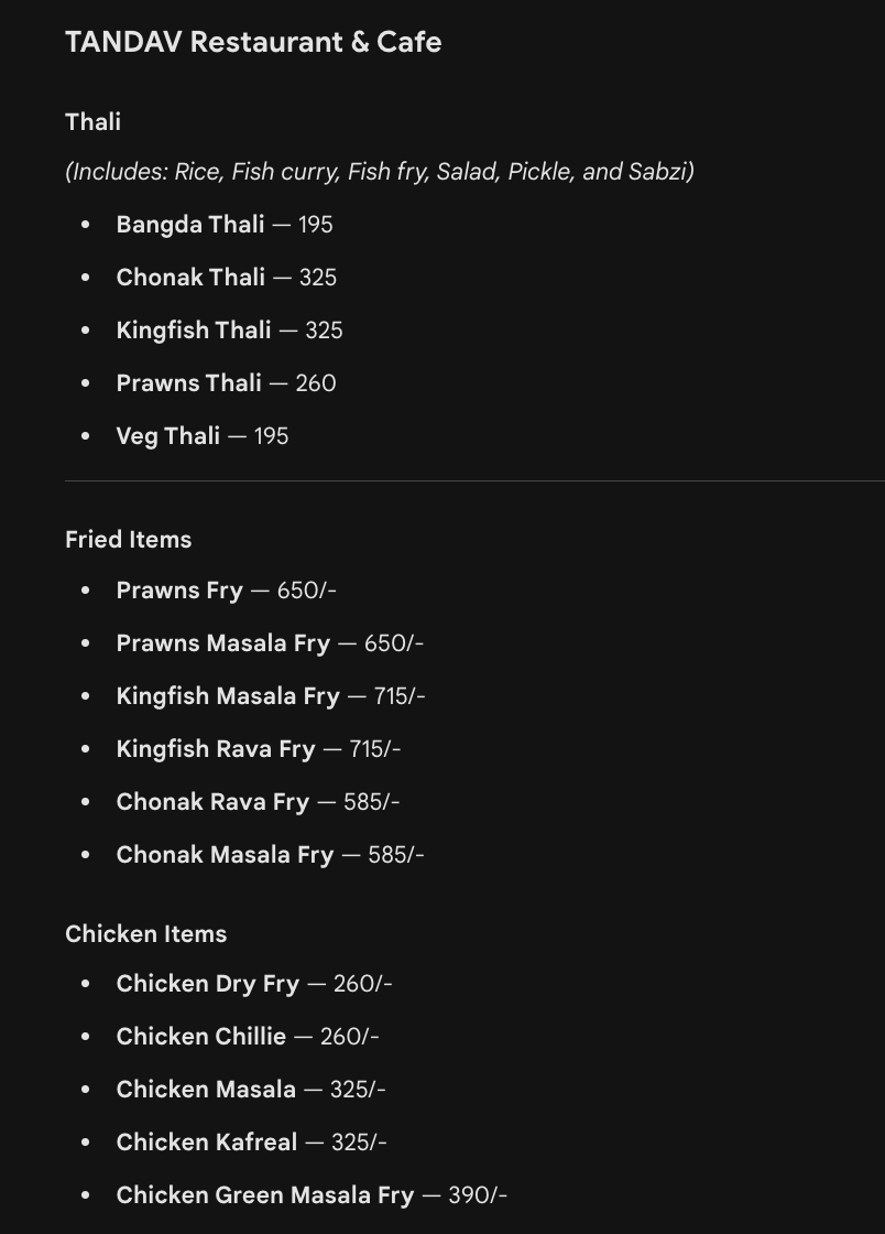 Menu
