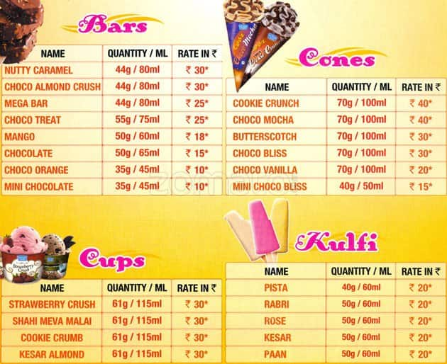 Mother Dairy Menu, Menu for Mother Dairy, Castle Mill, Thane West ...