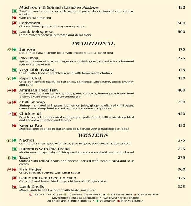 Zodiac menu