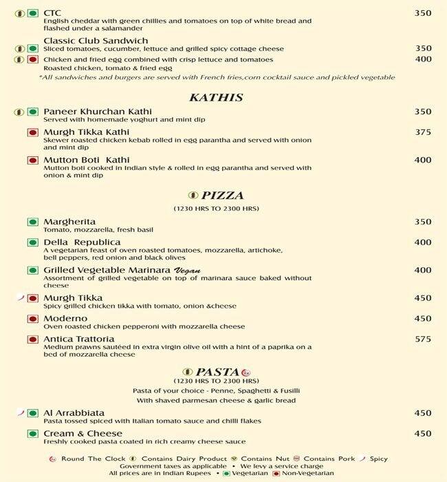 Zodiac menu