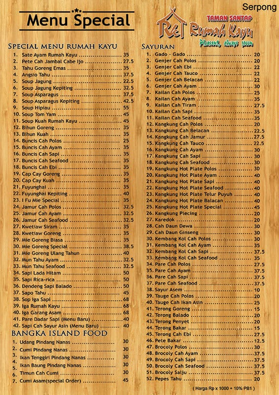 Daftar Harga Menu Rumah  Air  Bogor Rumah  XY