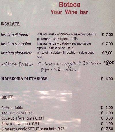 Menu di Boteco 