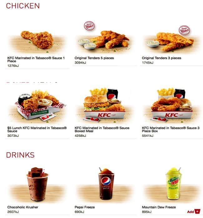 KFC Menu, Menu for KFC, Arana Hills, Brisbane - Urbanspoon/Zomato