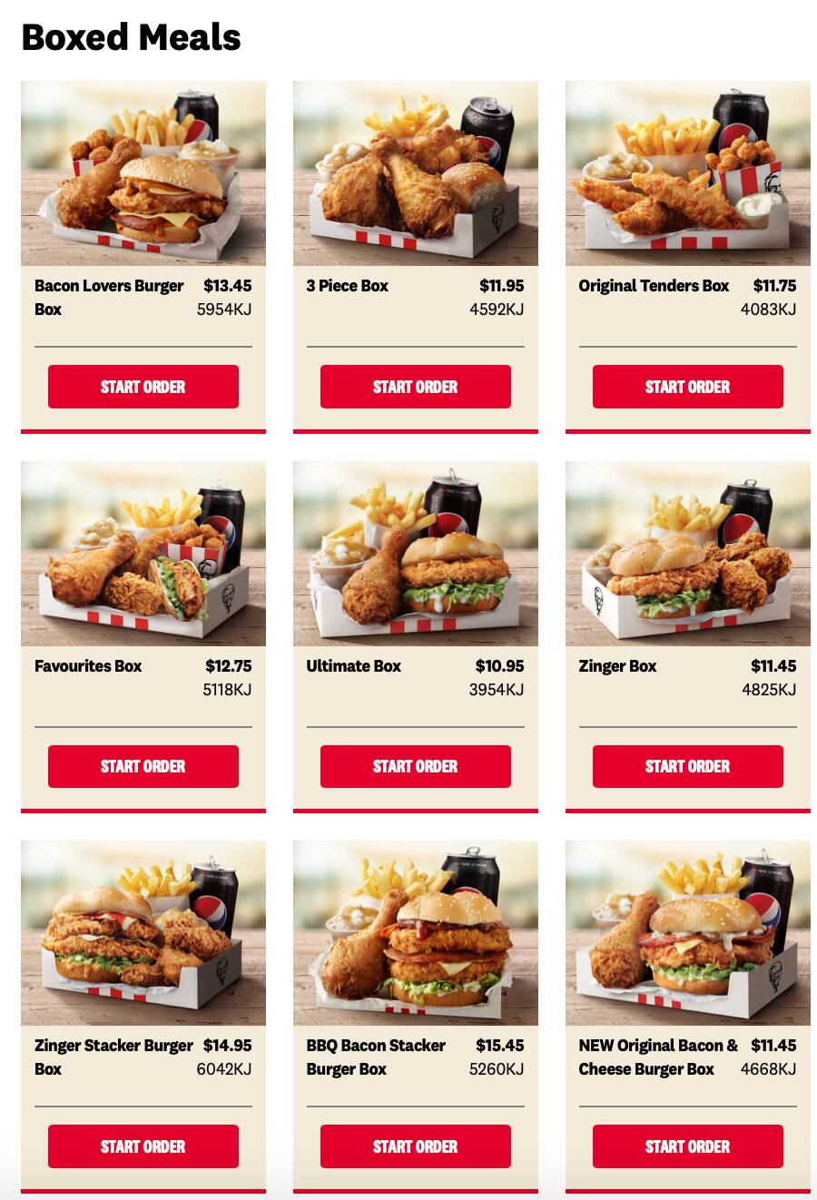 Kfc Menu Menu For Kfc Loganholme Brisbane