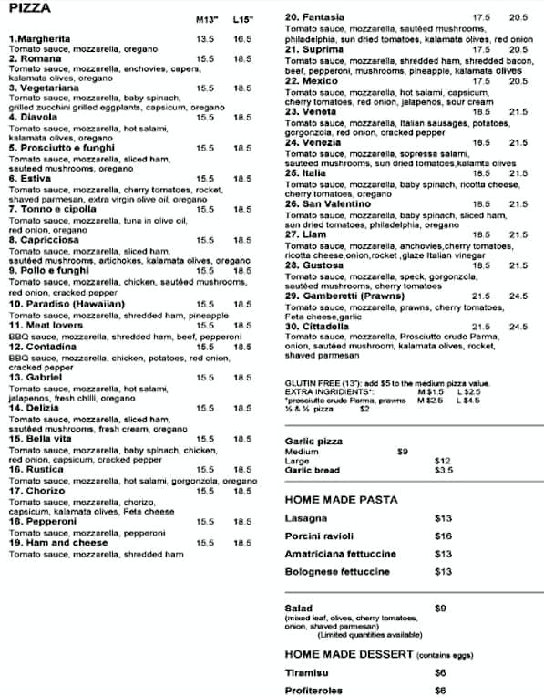 Pizza Cittadella Menu, Menu podniku Pizza Cittadella, Labrador, Gold Coast Urbanspoon/Zomato