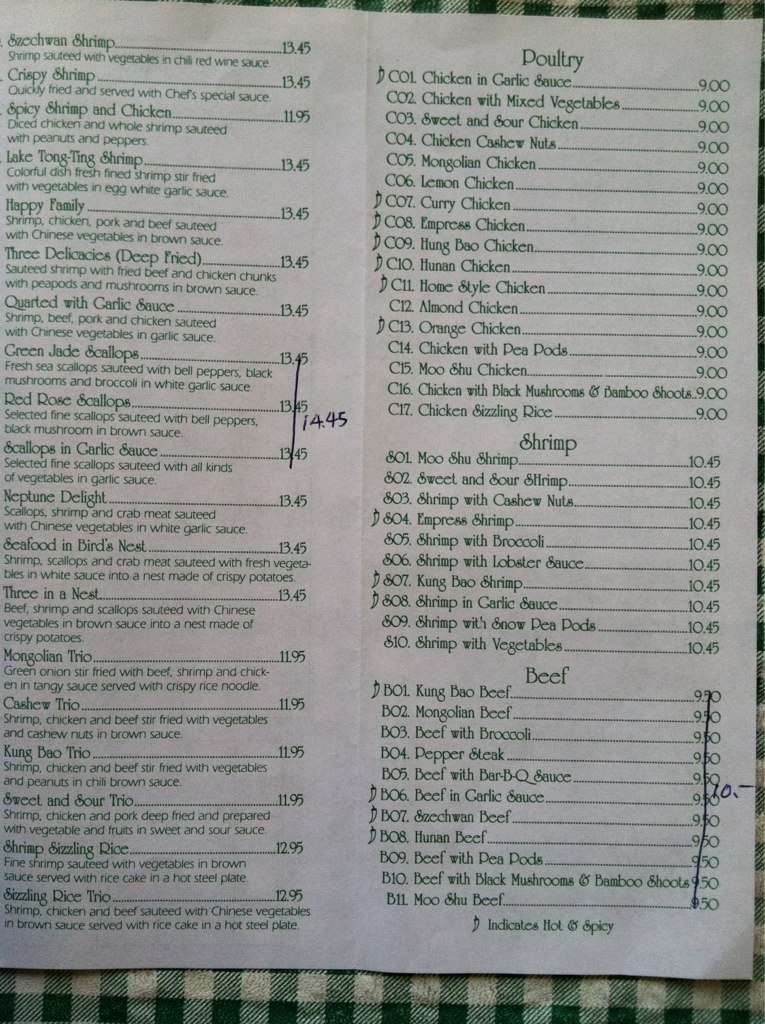 Menu at Best Panda Chinese Restaurant, Gurnee