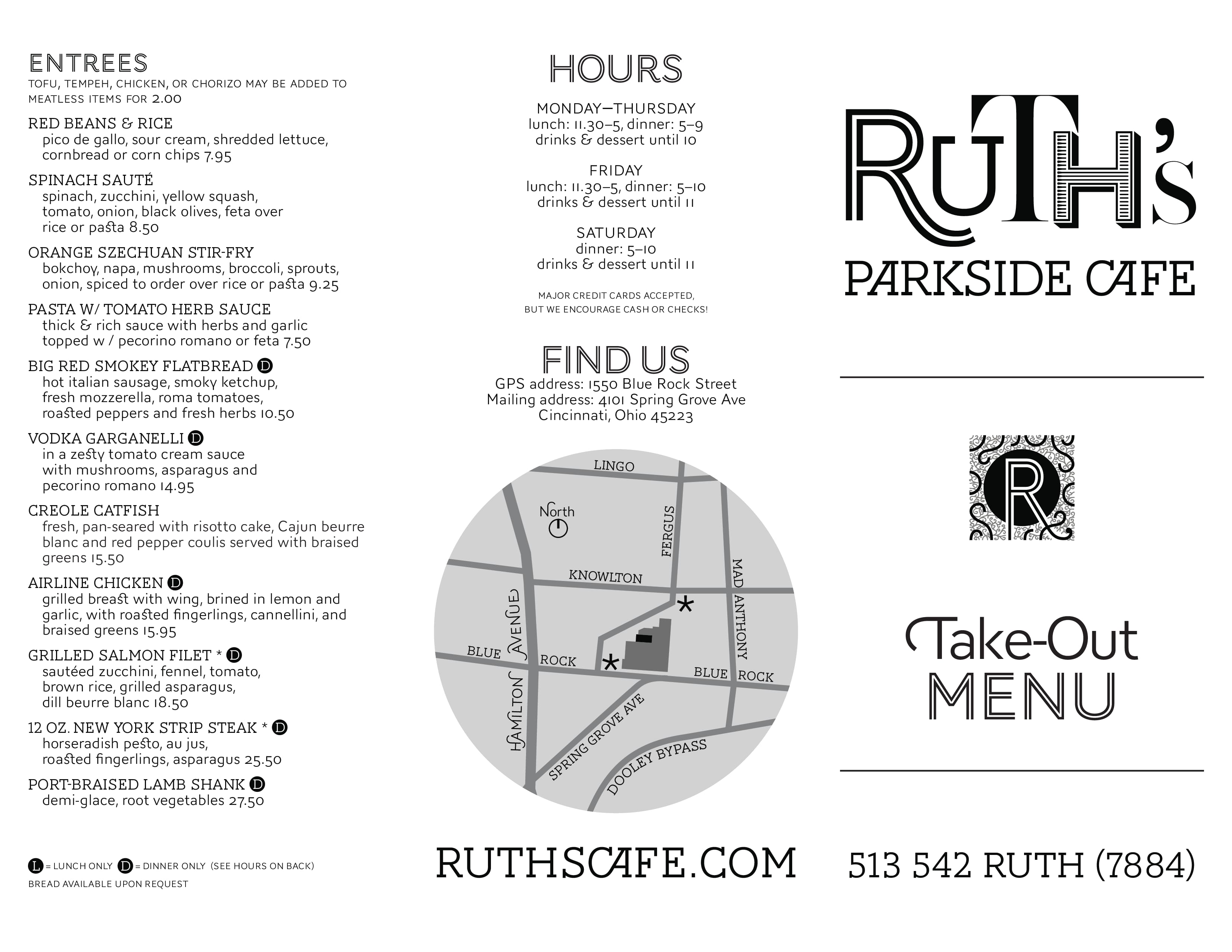 Ruths Parkside Café Menu Urbanspoonzomato 
