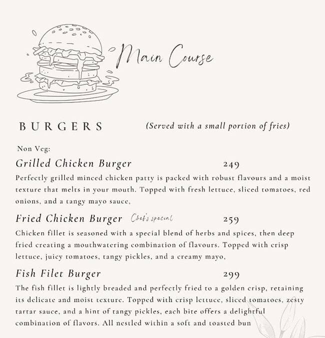 Menu of Cafe Lily, Sector 37, Noida