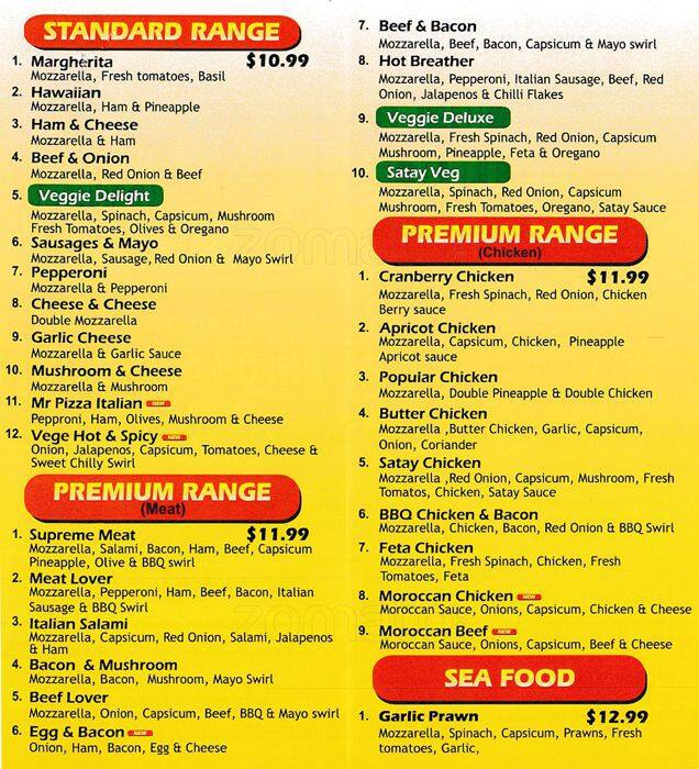 Mr Pizza Menu, Menu for Mr Pizza, Helensville, Auckland Menumania/Zomato