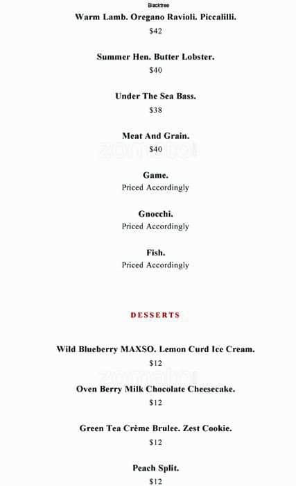 Blacktree menu