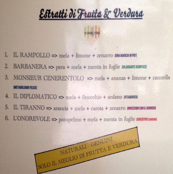 Menu di Souvenir d'Italie 