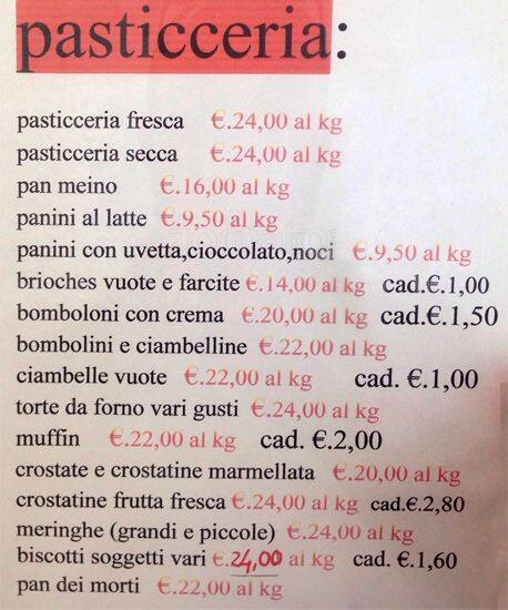 Menu di Chicco Di Grano Milano 