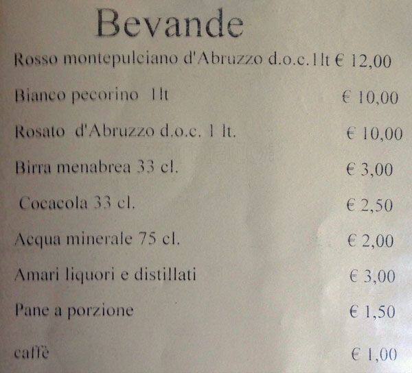 Menu di La Foglietta 