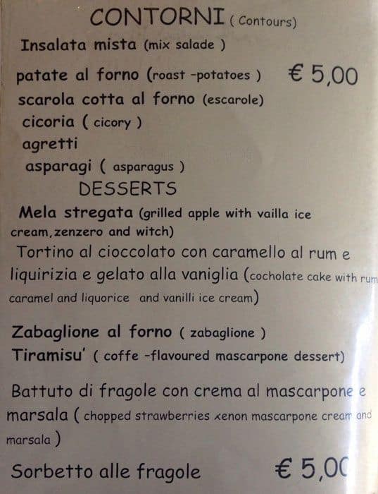 Menu di La Foglietta 