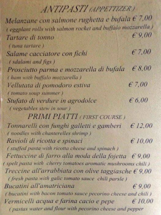 Menu di La Foglietta 