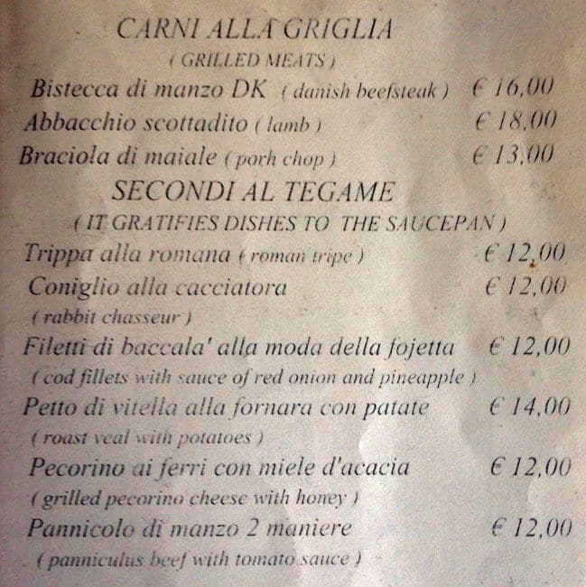 Menu di La Foglietta 