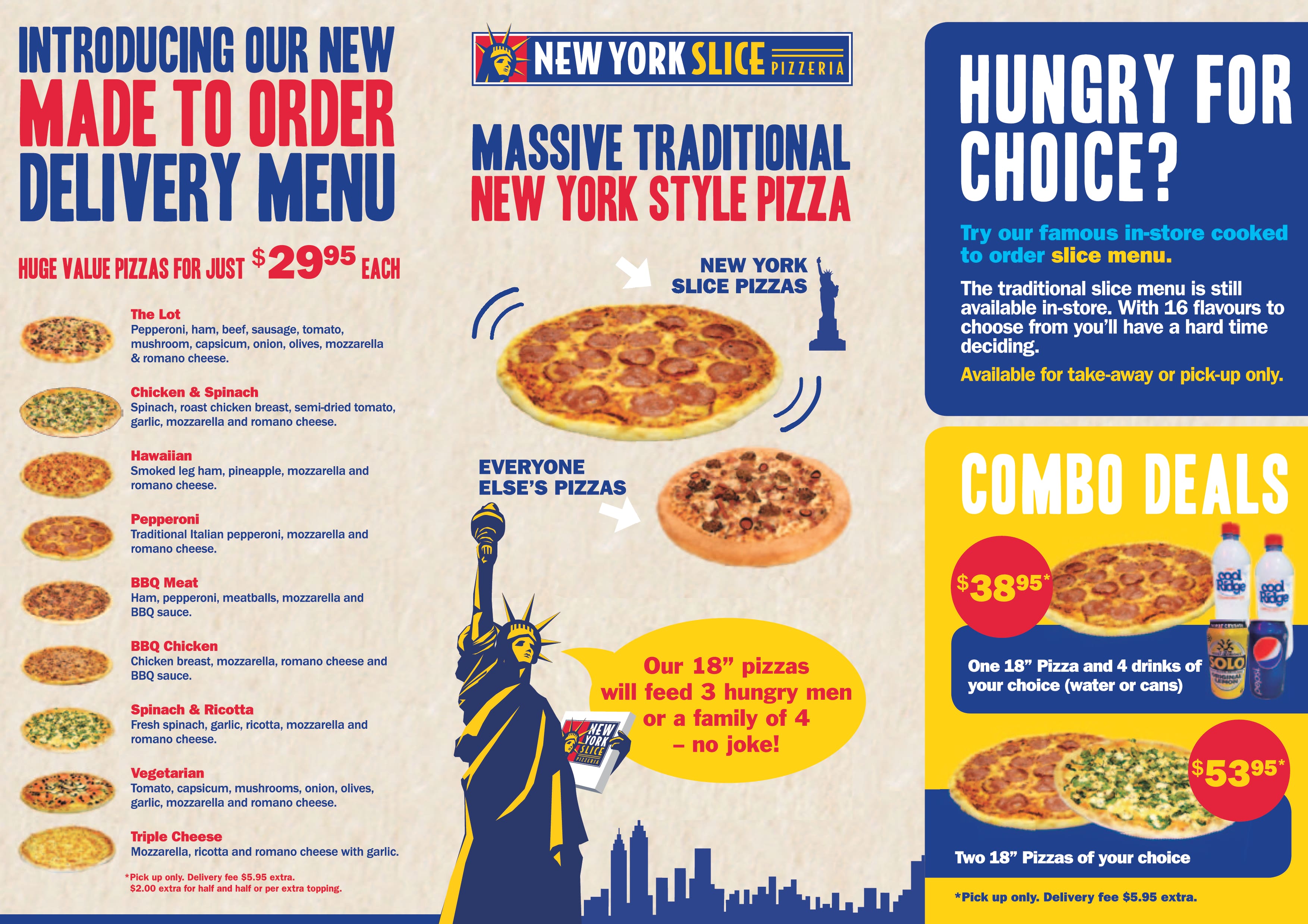 a slice of new york menu