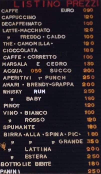 Menu di Bar Mauri 