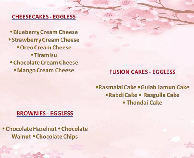 Succulence Cakes & Desserts menu