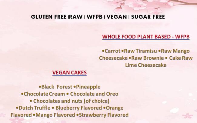 Succulence Cakes & Desserts menu
