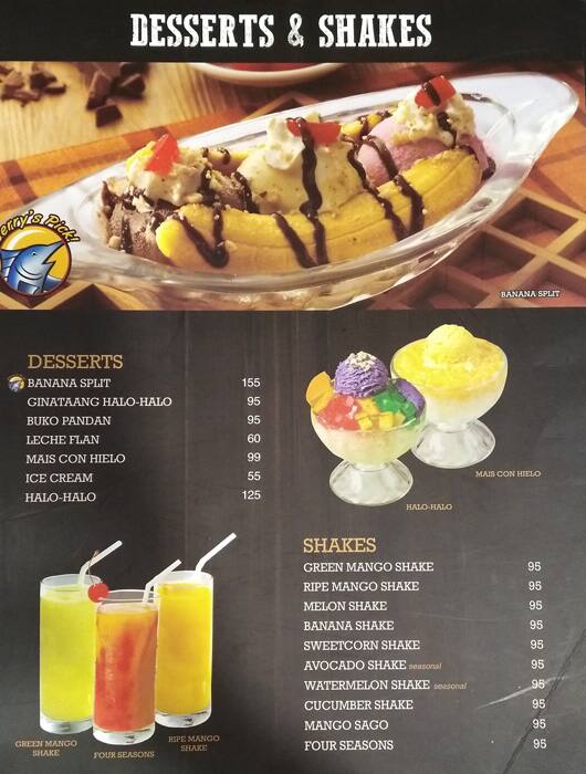 Menu at Gerry's Plus restaurant, Quezon City