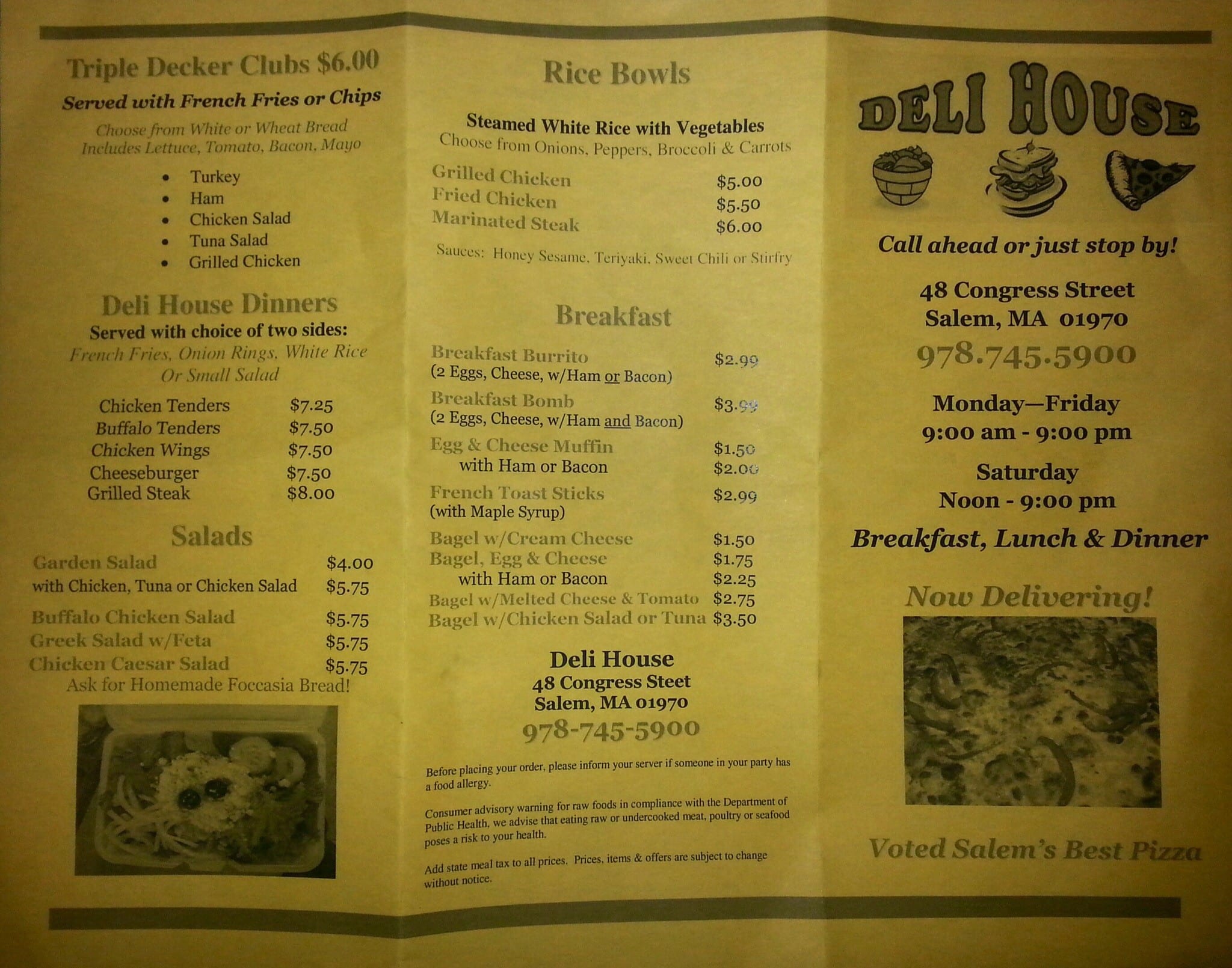 Deli House Menu, Menu for Deli House, Salem, Boston - Urbanspoon/Zomato